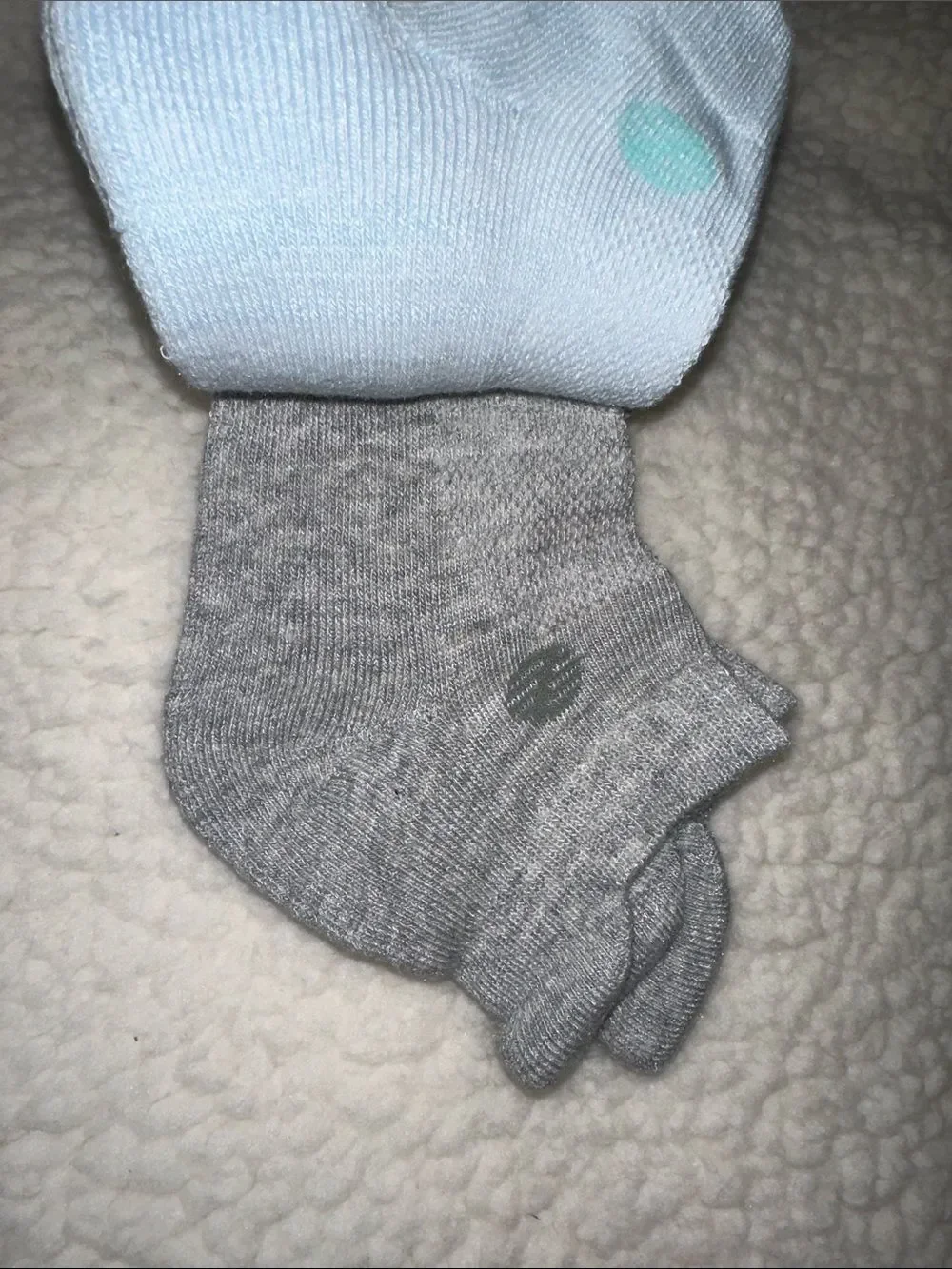 Zella OS Shades of Blue Ankle Tab Sport Cotton Blend 3 pack Socks